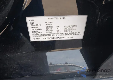 2024 Tesla Model Y Long Range Dual Motor All-Wheel Drive from USA, damaged, VIN 7SAYGDEE1RA235502